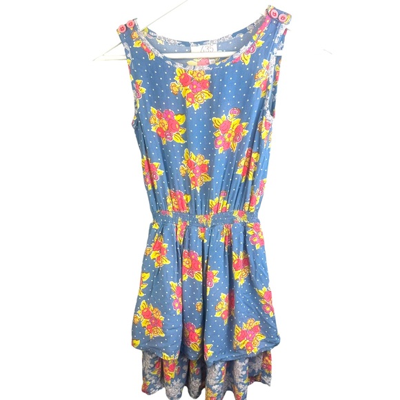 Matilda Jane Top of the Class 435 Boho Blue floral ruffle layer dress size 10 - Picture 3 of 10